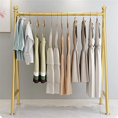 Einzelhandels-Display-Kleiderständer, verdickter Kleiderbügel, Bekleidungsgeschäft-Display-Rack, Kleiderstange, Display-Einzelstangen-Rack (Farbe: Gold, Größe: 130 x 40 x 150 cm) (Gold 130 x 40 x 120 von YQZQXWA