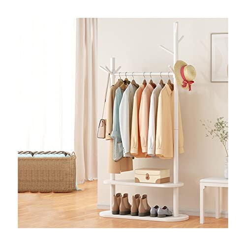 Garderobenständer, robuster Kleiderständer, Kleiderständer, Hängeständer, freistehender offener Kleiderschrank, Garderobenständer und 2-stufiges unteres Lagerregal, Ankleidezimmer, Schlafzimmer von YQZQXWA