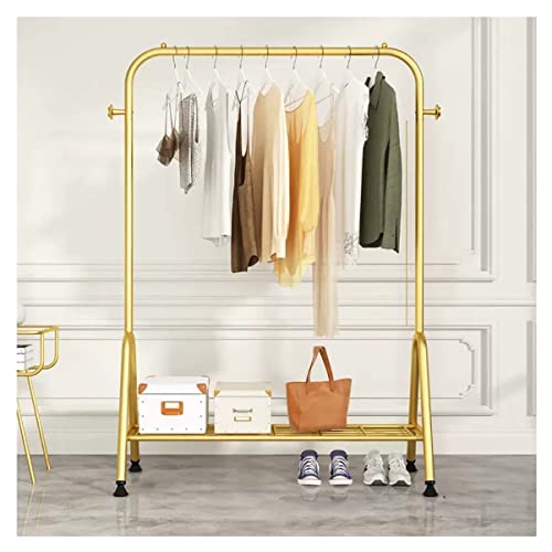 YQZQXWA Freistehender Kleiderständer, Metall-Kleiderständer, Garderobe zur Aufbewahrung und Organisation von Kleidung, Hüten und Taschen im Schlafzimmer, Flur/Gold/100 cm Innovate von YQZQXWA