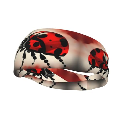 Art Ladybug Tracks Print Unisex Athletic Stirnbänder, schweißableitend, dehnbar, Sport-Haarband, für Laufen, Basketball von YQxwJL