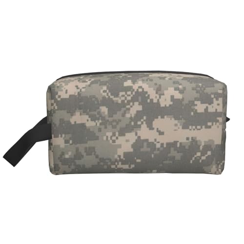 Kulturtasche mit digitalem Camouflage-Druck, für Herren, Reise-Kulturbeutel, geräumige Kapazität, Kosmetiktasche für Damen, weiß, Einheitsgröße von YQxwJL