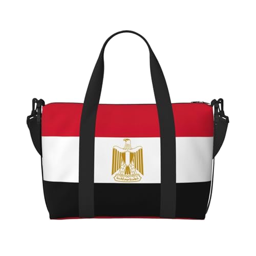 Reisetasche mit ägyptischer Flagge, Workout-Reisetasche, Schultertasche, Wochenendtasche für Damen und Herren, Schwarz, Einheitsgröße von YQxwJL