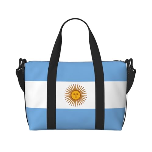 Reisetasche mit argentinischer Flagge, Workout-Reisetasche, Schultertasche, Wochenendtasche für Damen und Herren, Schwarz, Einheitsgröße von YQxwJL