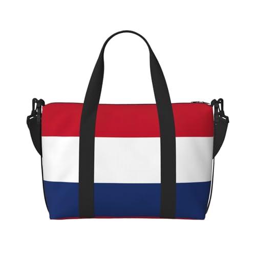 Reisetasche mit niederländischer Flagge, Workout-Reisetasche, Übernachtungs-Umhängetasche, Wochenendtasche für Damen und Herren, Schwarz, Einheitsgröße von YQxwJL