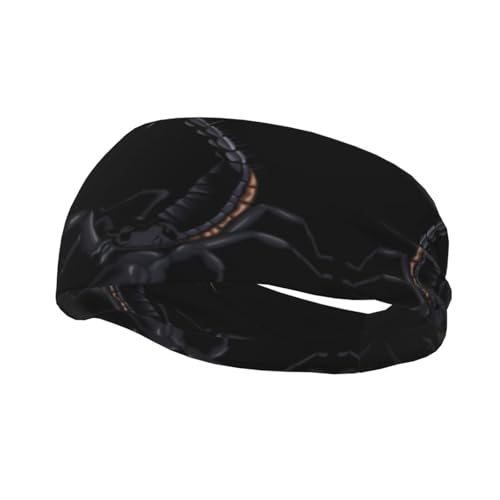 Skorpion-Druck-Sport-Stirnband, dehnbares Schweißband, für Basketball, Fußball, Laufen, Fitnessstudio von YQxwJL