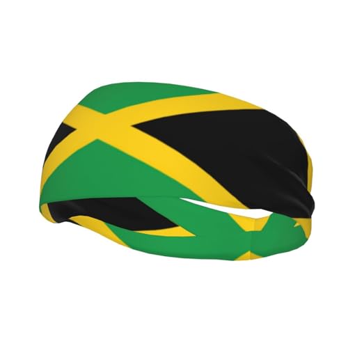 Unisex-Stirnbänder mit Jamaika-Flaggen-Druck, schweißableitend, dehnbar, Sport-Haarband, für Laufen, Basketball von YQxwJL