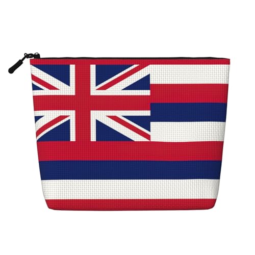 YQxwJL Kosmetiktasche mit Hawaii-Flagge, Make-up-Tasche, Organizer mit Reißverschluss, niedliche Make-up-Tasche, Reisegröße, Schwarz, Einheitsgröße von YQxwJL