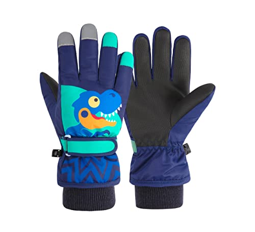 YR.Lover Handschuhe Kinder Fahrradhandschuhe Winter Skihandschuhe für 2-13 Jahre Mädchen Jungen Fäustlinge Wasserdicht Winddichte Winterhandschuhe Thermohandschuhe für Skifahren Snowboard Schule von YR.Lover