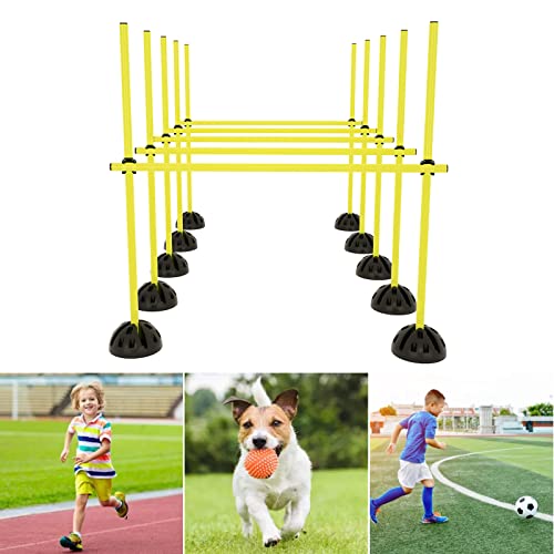 YRHome Multi Sprungstangen-Set Trainingsstangen für konditionelles Agility Training Sprungkraft Slalom Set fußball Kinder Trainingsstangen mit 15x 100 cm Stangen, 10 X-Standfüße, 10 Clips-Gelb YRHome Multi Sprungstangen-Set Trainingsstangen für konditionelles Agility Training Sprungkraft Slalom Set fußball Kinder Trainingsstangen mit 15x 100 cm Stangen, 10 X-Standfüße, 10 Clips-Gelb von YRHome