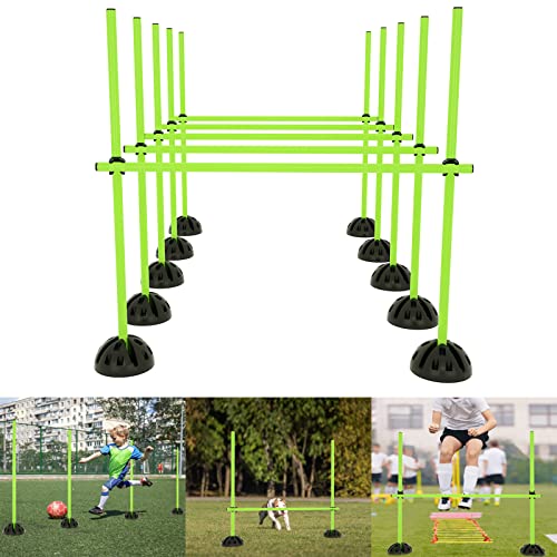 YRHome Sprungstangen-Set Trainingsstangen für Agility konditionelles Koordinationshürden Training 15 Stangen - 100 cm, 10er Standfüße und 10 Clips Grün YRHome Sprungstangen-Set Trainingsstangen für Agility konditionelles Koordinationshürden Training 15 Stangen - 100 cm, 10er Standfüße und 10 Clips Grün von YRHome