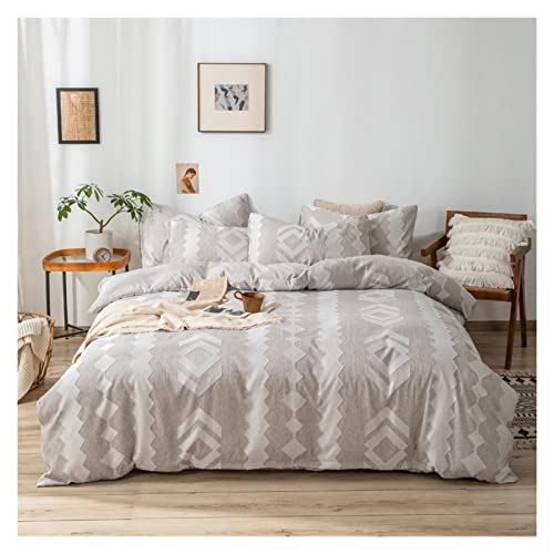 Weiche Bettwäsche-Sets, prägnantes Bettdecken-Bettbezug-Set, Jacquard-Bettbezug mit Blumenmuster, 3-teilig, ohne Laken, Bettwäsche-Set für Doppelbett, Queensize-Bett und Kingsize-Bett, Bettdecken-Set von YRKZUR