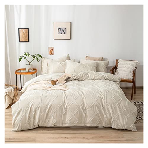 Weiche Bettwäsche-Sets, prägnantes Bettdecken-Bettbezug-Set, Jacquard-Bettbezug mit Blumenmuster, 3-teilig, ohne Laken, Bettwäsche-Set für Doppelbett, Queensize-Bett und Kingsize-Bett, Bettdecken-Set von YRKZUR