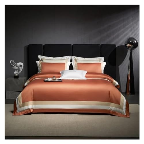 YRKZUR Luxuriöses Bettwäscheset aus ägyptischer Baumwolle, Queen-Size-Bett, einfarbig, Bettbezug-Set, Bettlaken, Kissenbezug, Sommer-Bettbezug-Sets Bright Day von YRKZUR