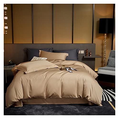 YRKZUR Weiche Bettwäsche-Sets, 4-teilig, Bettbezug-Set für Doppelbett, Queensize-Bett, Kingsize-Bett mit Bettlaken, luxuriöses, weiches 1000-Faden-Bettwäsche-Set aus ägyptischer Baumwolle, einfarbig, von YRKZUR