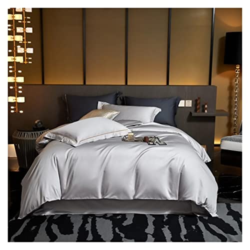 YRKZUR Weiche Bettwäsche-Sets, 4-teilig, Bettbezug-Set für Doppelbett, Queensize-Bett, Kingsize-Bett mit Bettlaken, luxuriöses, weiches 1000-Faden-Bettwäsche-Set aus ägyptischer Baumwolle, einfarbig, von YRKZUR