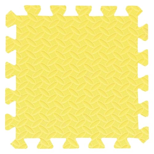 Baby-Spielmatte aus Schaumstoff, 12 ineinandergreifende Übungsschaummatten mit Rand, Puzzlematte, Bodenmatten, Teppichfliesen, weiche, dicke Teppiche, Übungsspielmatte for Fitnessgeräte(Yellow,0.5" Th von YRTHFJTJ