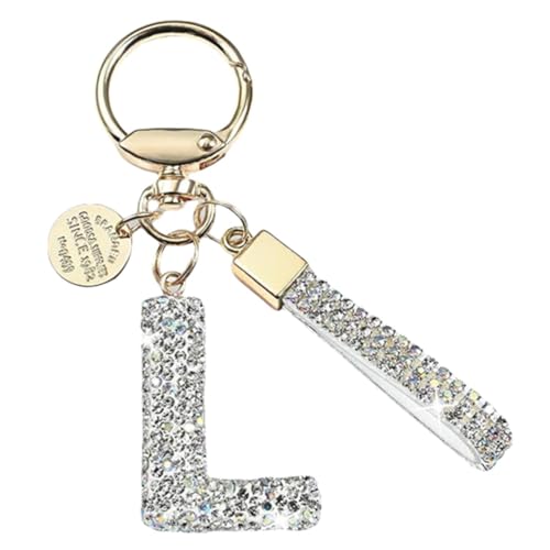 1 Buchstabe Diamant Anhänger, Buchstabe L Schlüsselanhänger, Damen Schlüsselanhänger, Glänzender Schlüsselanhänger, Eleganter Taschenanhänger 1 Buchstabe Diamant Anhänger, Buchstabe L Schlüsselanhänger, Damen Schlüsselanhänger, Glänzender Schlüsselanhänger, Eleganter Taschenanhänger von YSJCHEBS