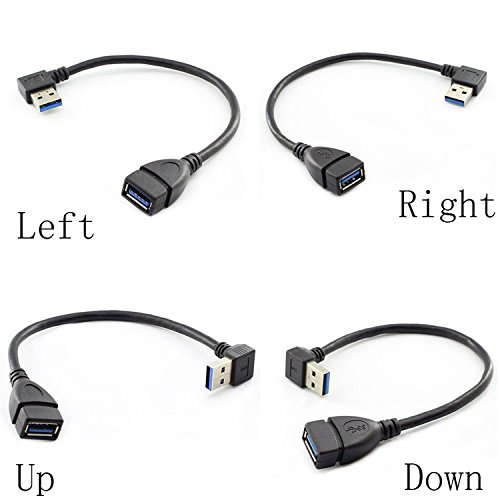 superior ZRL® USB 3.0 Angle 90 Degree Verlängerungskabel Stecker zu Female Adapter Cord 15 cm USB männlich rechts Links Oben unten Winkel von YSJJZRL