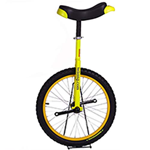 YTBHSHXZ 16-Zoll-Rad-Einrad for Kinder mit Leichtmetallfelge, extra dickem Reifen und stabilem Aufbewahrungsständer, Balance-Radfahren, Übung, Fitness for Erwachsene(Giallo) von YTBHSHXZ