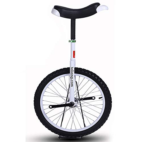 YTBHSHXZ 16-Zoll-Rad-Einrad for Kinder mit Leichtmetallfelge, extra dickem Reifen und stabilem Aufbewahrungsständer, Balance-Radfahren, Übung, Fitness for Erwachsene(White) von YTBHSHXZ