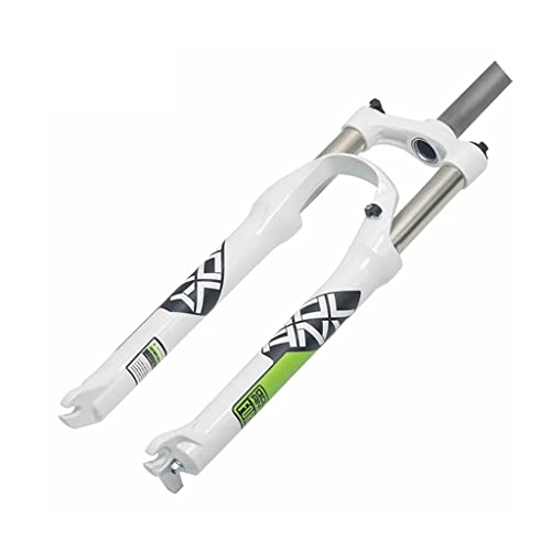 YTBHSHXZ 26/27,5/29 Zoll Federweg 80 mm XC AM Ultraleichte Mountainbike-Vorderradgabel 1 1/8 gerade Wanne QR 9 mm manuelle Sperre Fahrradzubehör Scheibenbremse(White Green,27.5") von YTBHSHXZ