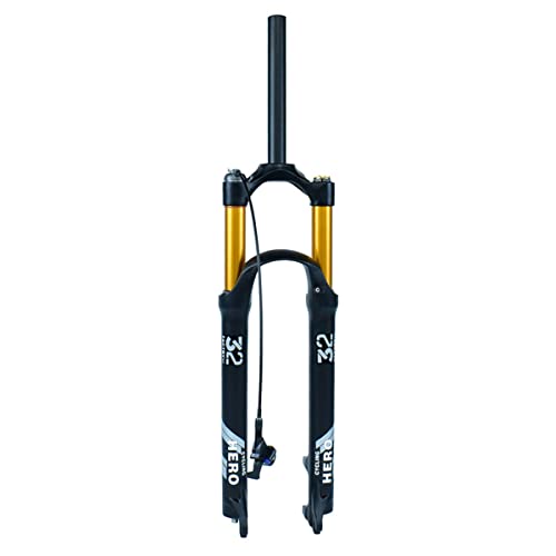 YTBHSHXZ Luftgabel 26 27,5 29 Zoll 1-1/8 Straight Tub Fahrrad Magnesiumlegierung QR Federweg 100 mm Manuell/Remot(Remote,26 inch) von YTBHSHXZ