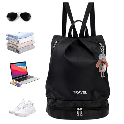 Nasse trockene Swim Tasche, Nass- und Trocken-Rucksack | Leichte Turnsacktasche,Wasserdichte Pool-Strandtasche, trockener nasser Reisesport Rucksack, multifunktionale tragbare Turntasche für Camping von YTGOCN