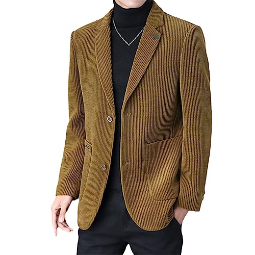 YTR6TW Blazer für Herren, koreanische Mode, Trend, schlicht, lässig, Business-Anzug, Gelb, Größe L (EUR XS) von YTR6TW