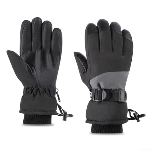 YUANGANG Warme Winterhandschuhe, Thermohandschuhe, Laufhandschuhe, wasserdicht, dicke Fünf-Finger-Handschuhe für Herren und Damen, Outdoor, Wandern, Radfahren, Fahren (Grau B) von YUANGANG