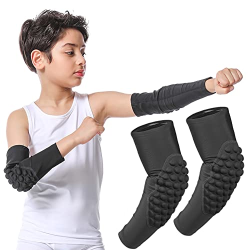 YUANSOME 1 Paar Kinder Ellenbogen Armschoner Kinder Kniebandage Dicke Schwamm Atmungsaktiv Kinder Ellenbogenbandage für Fußball Laufen Tanzen Wrestling Skateboard Reiten 5-15 Jahre von YUANSOME