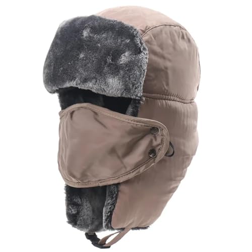 YUECIBAI Fliegermützen Herren Hut Ski Kappe Warme Ohr Protektoren Hüte Outdoor-Hüte Khaki von YUECIBAI