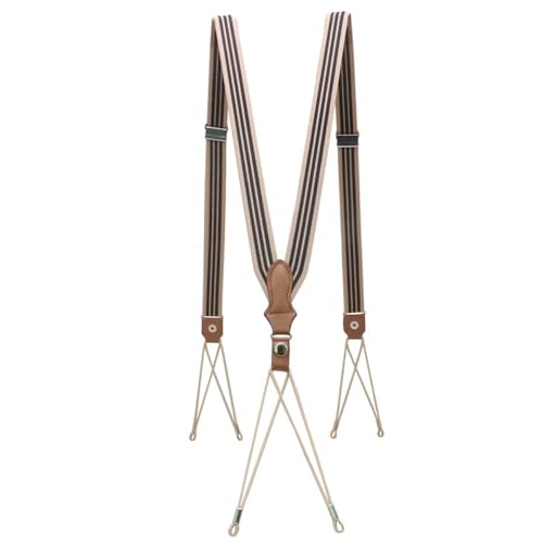 YUECIBAI Hosenträger Suspender Hosenträger Mit Knöpfen Für Herren Elastischer Gürtel Y-Rücken-Hosenträger Damen Vintage Suspensorio Hosenträger Kleidung Verstellbar Gestreift2 YUECIBAI Hosenträger Suspender Hosenträger Mit Knöpfen Für Herren Elastischer Gürtel Y-Rücken-Hosenträger Damen Vintage Suspensorio Hosenträger Kleidung Verstellbar Gestreift2 von YUECIBAI