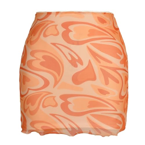 YUECIBAI Hübscher Rock Bleistiftrock Rock Tie Dye Print Mesh Doppels Chicht Mini Röcke Frauen Streetwear Goth Vintage Rock S Orange YUECIBAI Hübscher Rock Bleistiftrock Rock Tie Dye Print Mesh Doppels Chicht Mini Röcke Frauen Streetwear Goth Vintage Rock S Orange von YUECIBAI