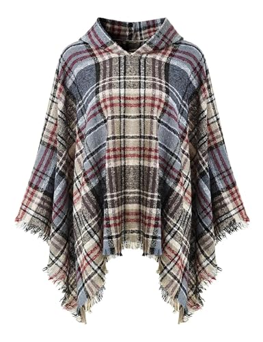 YUECIBAI Schal Damen Klassische Damen Mit Kapuze Gestreifte Cape Sweater Verdickte Winter Schal Wraps Decke Schal Mantel Ponchos Für Frauen 8 von YUECIBAI