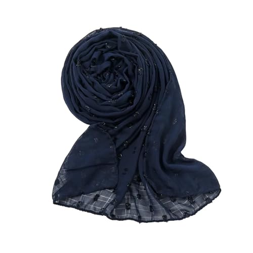 YUECIBAI Schal Damen Plain Pom Pom Plaid Fringe Bubble Baumwoll Schal Schal Wrap Muslim Hijab Stirnband Viskose Schals 72X180Cm Yw156-3 von YUECIBAI