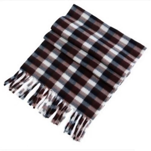 YUECIBAI Schal Damen Unisex-Schal Mit Plaid-Print Quaste Dicker Warm Weich Doppelseitiger Plüsch Schal Langer Breiter Hals-Schutz Damen-Schal Braun von YUECIBAI