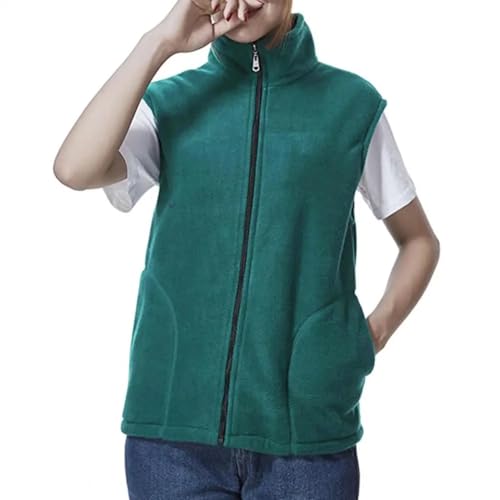 YUECIBAI Weste Vest Damen Weste Stand Kragen Hals Schutz Ärmellose Strickjacke Mantel Dicke Plüsch Weiche Taschen Mutter Weste XL Blau von YUECIBAI