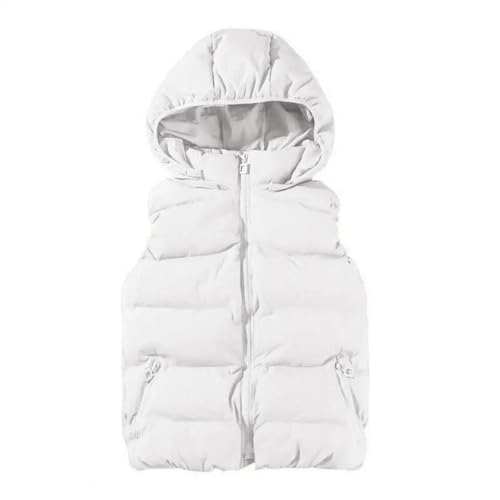 YUECIBAI Weste Vest Frauen Kapuzen Weste Abnehmbare Mütze Verdicken Frauen Weste Mantel Halten Warm Ärmellose Jacke Kleidung Für Outdoor M Weiß von YUECIBAI