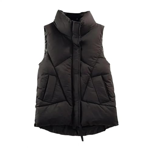 YUECIBAI Weste Vest Männer Modische Kurze Reiß Verschluss Weste Stilvolle Damen Weste Mit Revers Kragen Reiß Verschluss Für Outdoor Für Wärme XL Schwarz von YUECIBAI