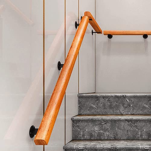 YUEEYA Professioneller Verstellbarer Verbindungsstück-Treppengeländer aus Metall mit quadratischem Pfosten/Holzhandlauf für Innentreppen/Betonstufen, Bodenmontage mit Schraubensätzen und von YUEEYA