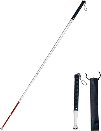 Gehstock, Teleskop-Blindenstock, Walking Stick，Folding Walking Stick, 9-Section Titanium Blind Cane Telescopic Guide Cane-Rotating Cane Tip Blind Cane with Wrist Strap Walking Cane(128cm/50.3in) von YUEKOPOU