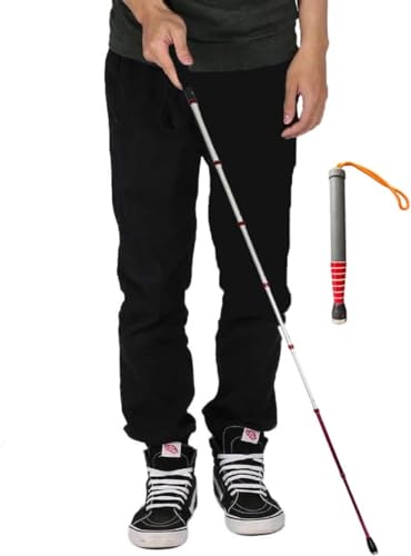 Gehstock, Teleskop-Blindenstock, Walking Stick，Folding Walking Stick, Blind Cane Mobility Cane, Retractable Walking Stick for The Elderly Sticks Men Women,(129.5cm/51in) von YUEKOPOU