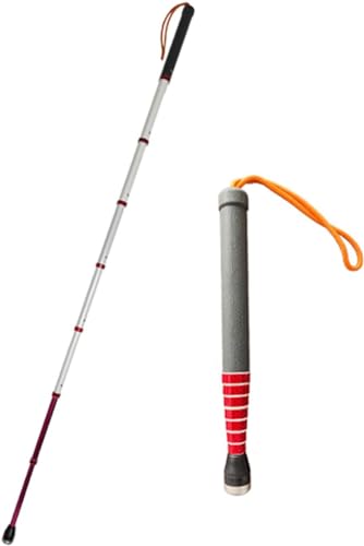 Gehstock, Teleskop-Blindenstock, Walking Stick，Folding Walking Stick, Telescopic Walking Blind Canes - Reflective Film Walking Stick with Rollers(128cm) von YUEKOPOU