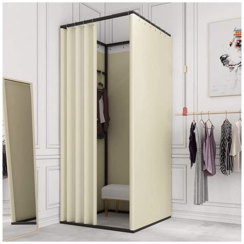 Portable Umkleidekabine, Fitting Room, Portable Changing Room Clothing Store Room Divider Square Privacy Zone with Metal Frame for Office Boutiques Cloakroom von YUEKOPOU