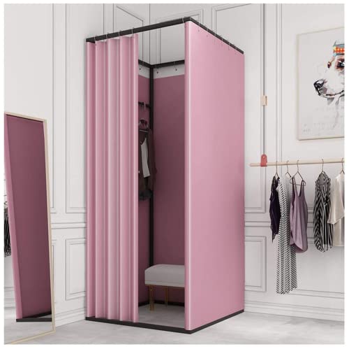 Portable Umkleidekabine, Fitting Room, Portable Changing Room Clothing Store Room Divider Square Privacy Zone with Metal Frame for Office Boutiques Cloakroom von YUEKOPOU