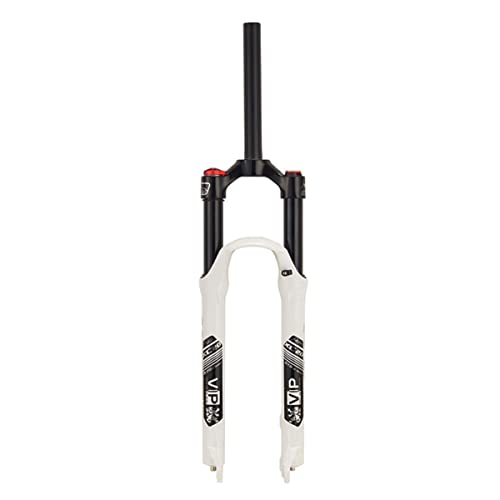 YUEKOPOU Federgabeln,Fahrrad Scheibenbremse, Mountain Bike Suspension Fork Straight Manual Lockout Mountain Bike Fork QR 9mm Air Fork Travel Bicycle Front Fork(White,26IN) von YUEKOPOU