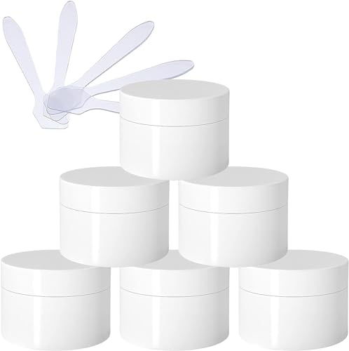 YUEKOPOU Reisetöpfe für Creme, Kosmetiktiegel, Travel pots for Cream,Pack of, Empty Thick Glossy White 50 ml Plastic Cosmetic Jars with Screw Lid, Inner Liner, Sample Bottles Travel von YUEKOPOU