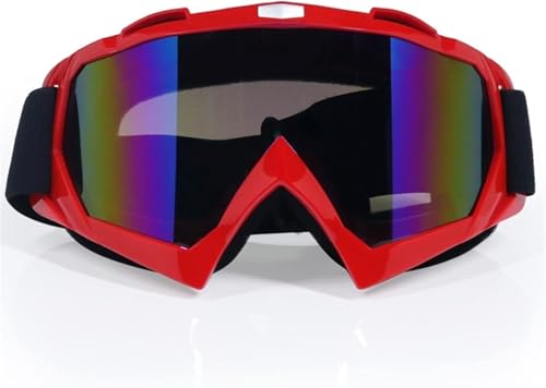 YUEKOPOU Retro-Brille, Motocross-Brille, Motocross-Brille, professionelle Dirtbike-Motorradbrille, Outdoor-Offroad-Brille, Downhill-Motorradbrille(Rood) von YUEKOPOU