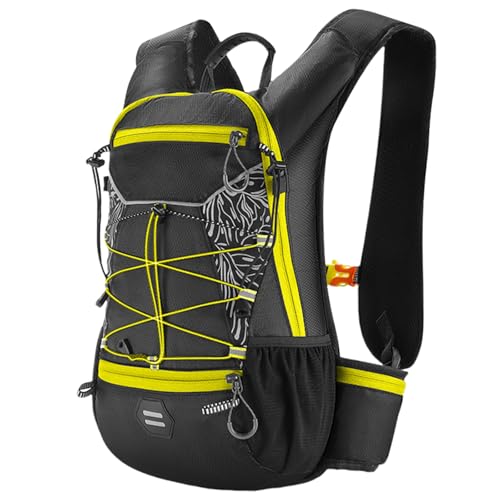 YUEKOPOU Rucksack Wasserspeicher, Outdoor Wasserbeutel, 6L Hydrations Backpack Running Backpack Large Capacity Backpack Travel Backpack Cycling Backpack for Climbing Outdoor(Black and Yellow) von YUEKOPOU