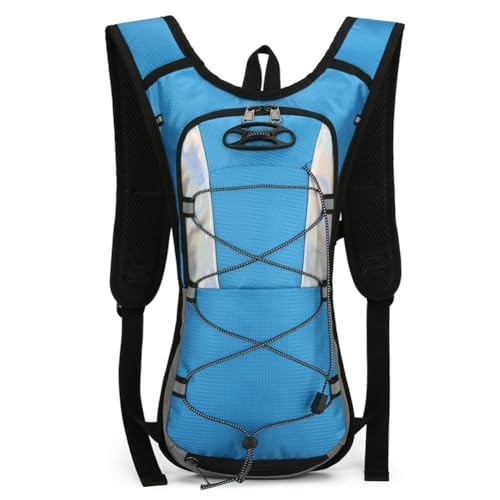 YUEKOPOU Rucksack Wasserspeicher, Outdoor Wasserbeutel, Womens Running Vest,Water Vest for Running Men,with Reflective Strips, Holds Water Bladder, Suitable for Mountain Biking,(Blue) von YUEKOPOU